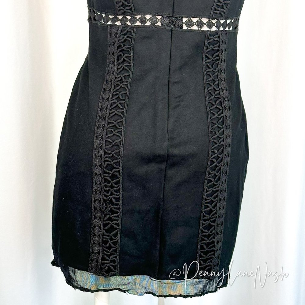 Free People Sky Scraper Crochet Bodycon Mini Dress Black - Picture 13 of 13